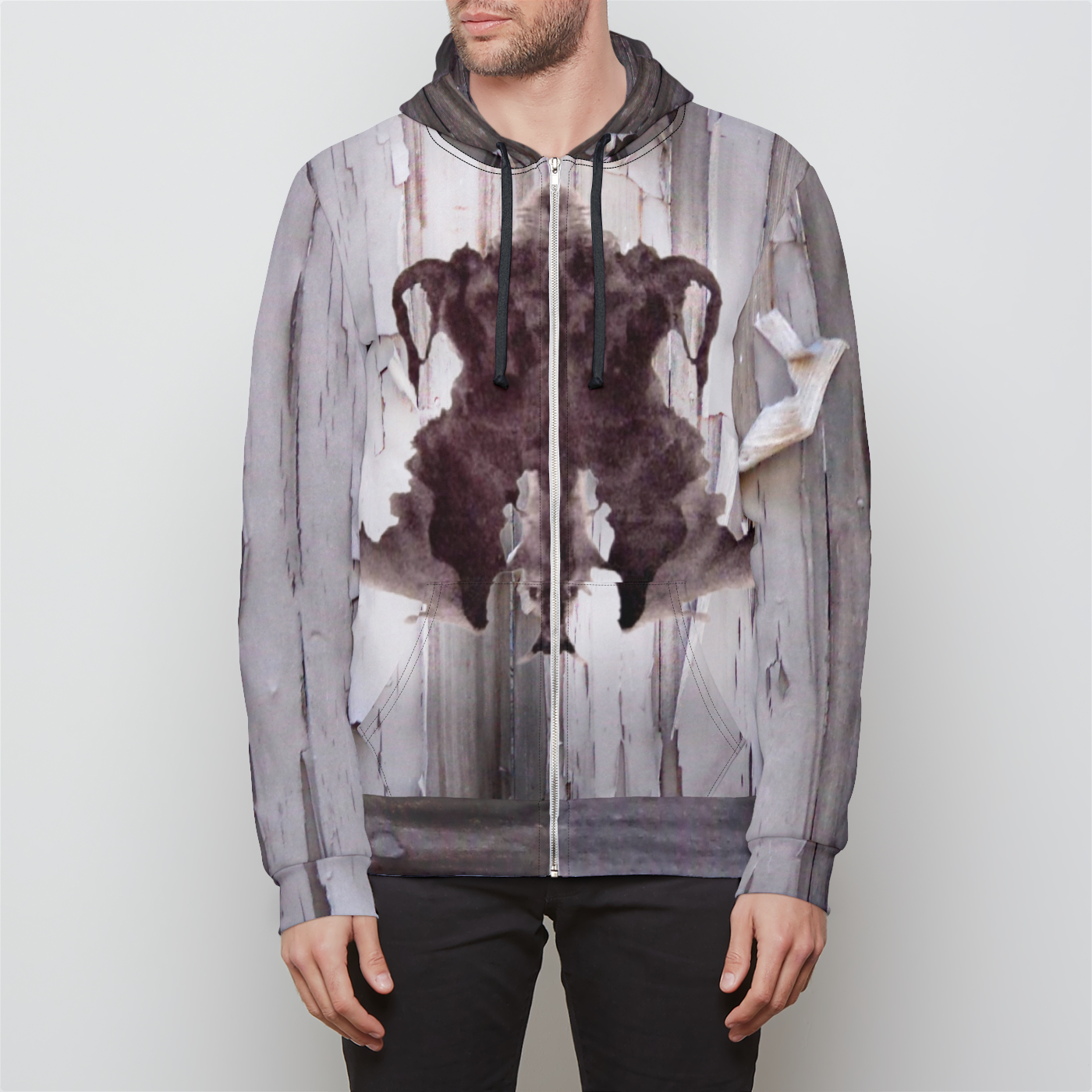 Rorschach Ink Blot #4 Psychology Series Unisex Zip Hoodie