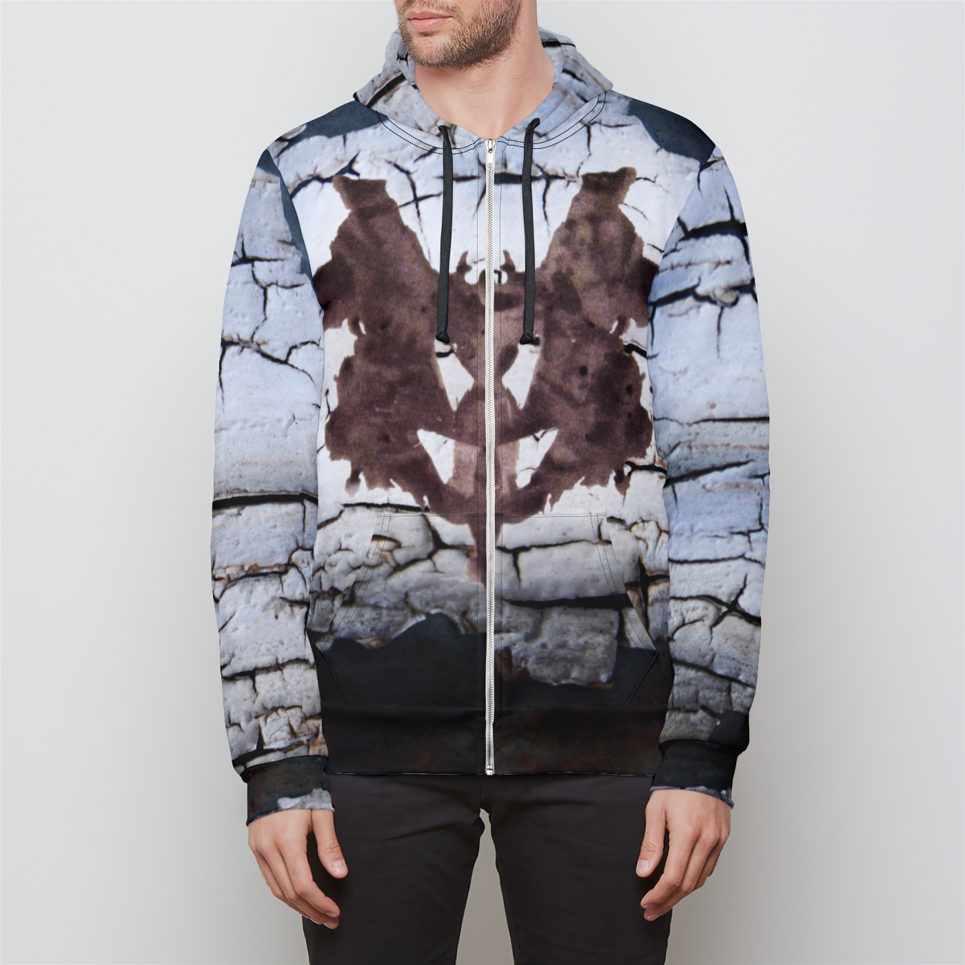 Rorschach Ink Blot 1  Unisex Zip Hoodie