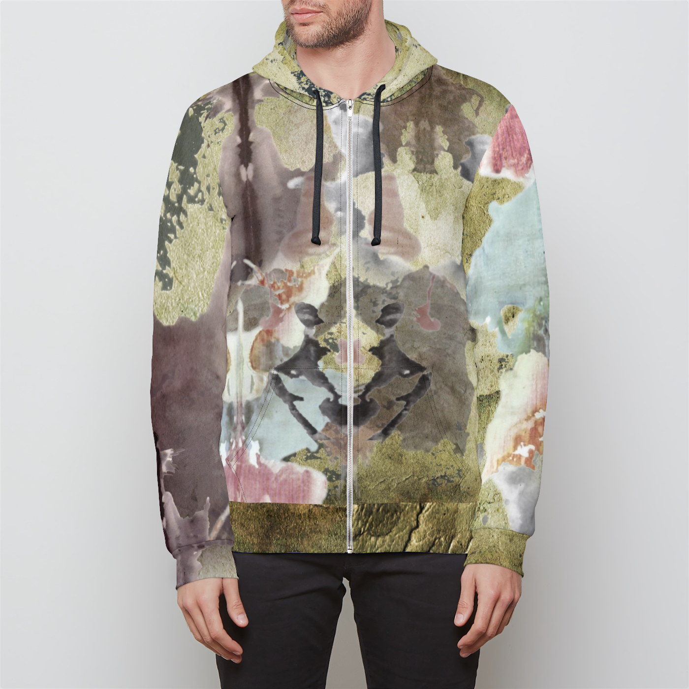 Rorschach Ink Blot Collage Unisex Zip Hoodie