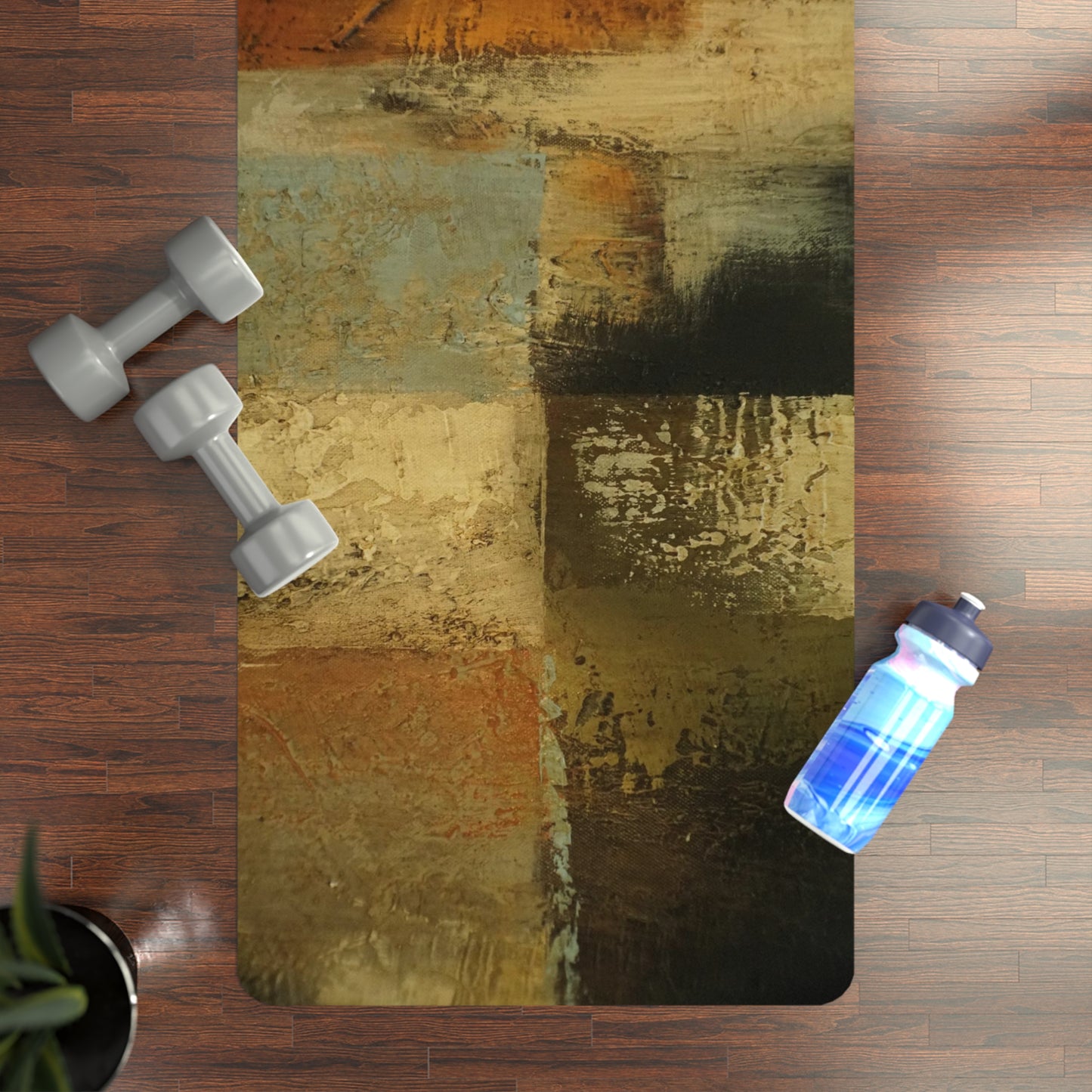 Abstract Painted Rubber Yoga Mat